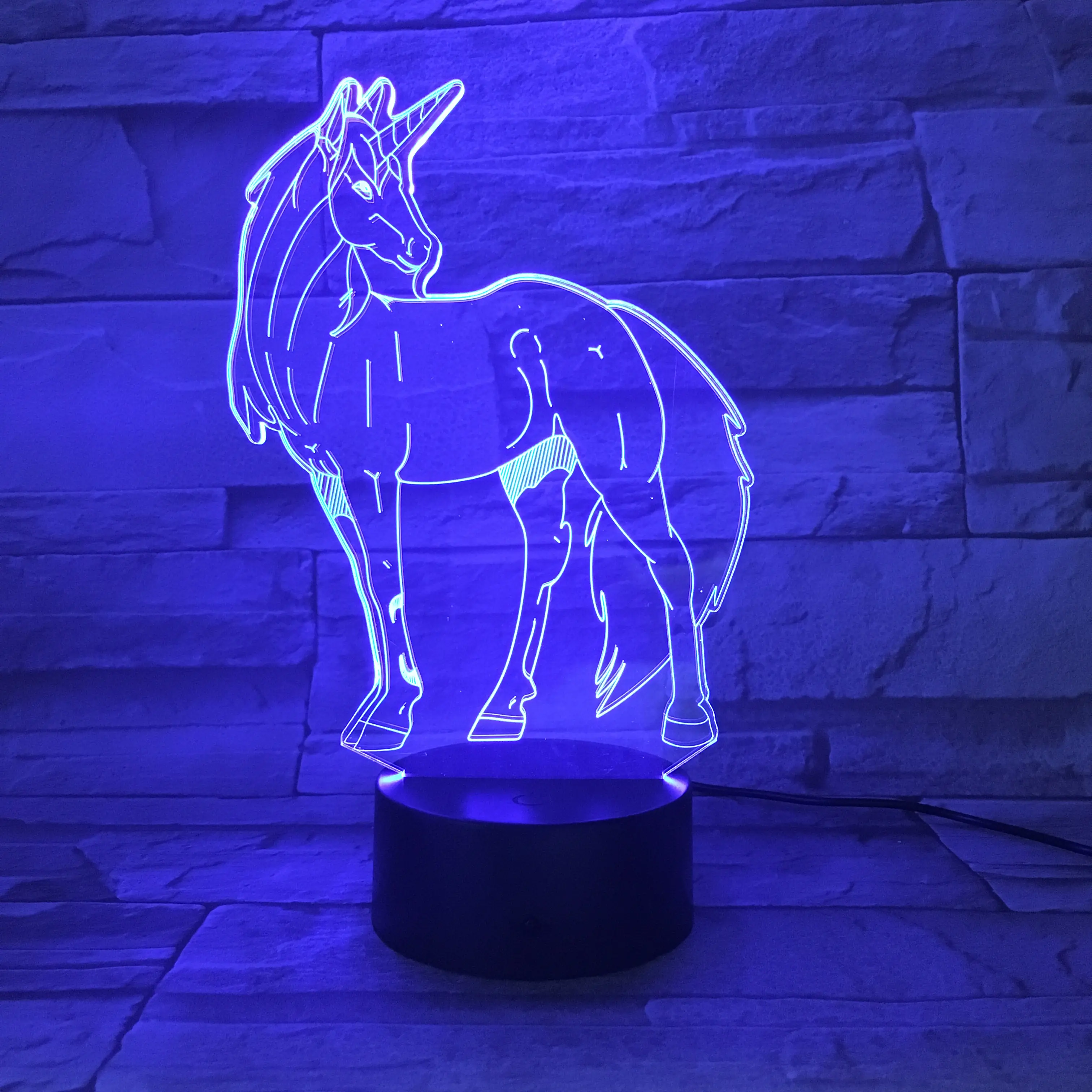 Unicorn OEM ODM Led Table Lampe Home Decor Lampe Acrylic Custom LOGO Business Gist Lamps