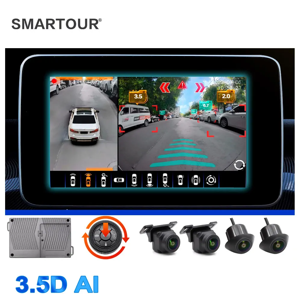 Smartour 4K Ultra AHD 1080P 3.5D AI 360 degg WDR Surround vista aerea AI promemoria di riconoscimento intelligente 360 macchina fotografica