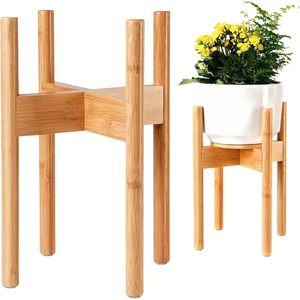 Solid Wood Flower <b>Stand</b> Rectangle Detachable Standing Type For Living Room Indoor Use Natural Wood Color - Product Image 1