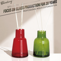 Bouteilles diffuseurs coniques en verre rouge personnalisées en usine, de 50 ml à 300 ml, flacons en verre vides pour aromathérapie, couleur et logo personnalisables