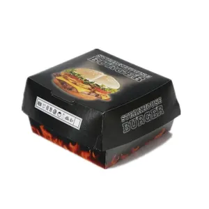 Black color box clamshell burger box with custom size