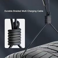 Cable de Carga Rápida 3 en 2, Cable USB Trenzado Multifuncional con USB C a Tipo C de 8 Pines Micro para iPhone y Samsung