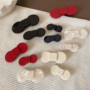 Barrettes latérales coréennes vintage avec nœud et motif alphabet en acétate pour franges – Accessoires capillaires - Product Image 6