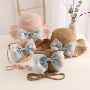 Chapeau Panama en papier pour bébé, avec nœud papillon en dentelle mignon, chapeau de plage pour enfants et maman - Product Image 5