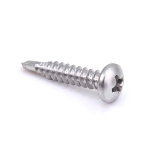304/316 Stainless Steel Pan Head / Round Head Phillips Drill Tail Screw