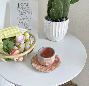 Ensemble tasse et soucoupe à café en céramique créative personnalisée, style rétro vintage, 200 ml, pour café, thé, lait, <span class=keywords><strong>d</strong></span>îner - Product Image 5