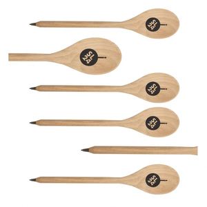 Lot de stylos cuillères en bois gravés au laser avec logo personnalisable pour le bureau, l'école, l'écriture, cadeau promotionnel - Product Image 3