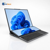 Ordinateur portable CoreNest à double écran, Intel Core I7 9850H 6 cœurs, 16 pouces plus écran tactile secondaire de 14 pouces, DDR4, ordinateur portable de bureau