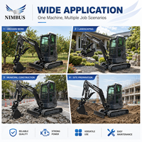 Mini-excavatrice NIMBUS CE EPA EuroV ISO Certifications, personnalisation complète de la machine et configuration optionnelle