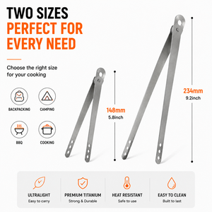 Offre Spéciale – Pinces de cuisine ultralégères en titane pour barbecue, pincettes de camping, baguettes de cuisson, outil de cuisson extérieur OEM - Product Image 4