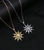 Collier Soleil et Lune, Bijou Étanche et Anti-ternissement, Plaqué Or, Motif Lune et Étoile