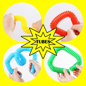 Juego de 8 Tubos Pop Extensibles de Arcoíris, Tamaño Mediano, Flexibles, Juguetes Sensoriales Antiestrés Telescópicos para Niños y Adultos, Venta al Por Mayor - Product Image 2