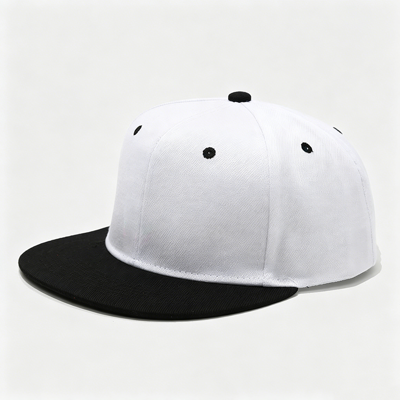 White with black brim