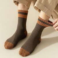 Chaussettes classiques personnalisées en gros, chaudes, confortables, respirantes, épaisses en tissu éponge, chaussettes thermiques pour hommes, chaussettes mi-mollet pour l'hiver quotidien