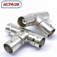Accessoires CCTV - Connecteur coaxial RF à visser - Adaptateur BNC en T 3 voies - 1 femelle mâle vers 2 femelles