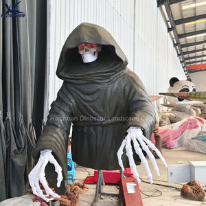 Visage de fantôme d'Halloween réaliste grandeur nature personnalisé squelette extérieur animatronique avec son effrayant et yeux brillants pour les centres commerciaux - Product Image 6