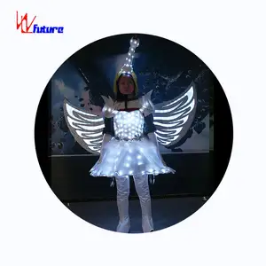 Podiumvoorstelling Nacht Gloeiende Kleding Led Light Kostuum Vrouwelijke Kinderen Prinsessenjurk Met Ledverlichting