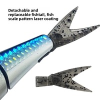 Leurre de pêche multi-articulé Swimbait Glide Bait 190mm 56g coulant à corps rigide avec queue souple détachable pour achigan, brochet, poisson-chat, lucioperche