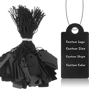 Etiquetas Colgantes Personalizadas Negras de Papel Kraft para Ropa, Etiquetas Impresas Personalizadas, Etiquetas de <span class=keywords><strong>Precio</strong></span> Colgantes, Etiquetas de Joyería para Marcas de Ropa - Product Image 1