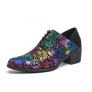 Chaussures en cuir habillées pour hommes, grande taille, cuir à talon haut pour hommes, chaussures de mariage pour marié de bureau augmentant la taille - Product Image 5