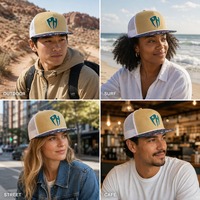 Casquette de baseball ajustable personnalisée avec imprimé aztèque kaki, visière plate, dos en maille blanche, logo brodé, vente en gros OEM, faible MOQ