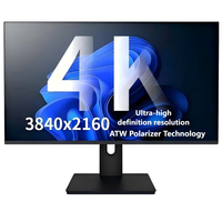Moniteur IPS UHD 4K 32 pouces, 3840x2160 60Hz 100% SRGB 96% DCI-P3 pour conception graphique, affichage commercial sans bordure à 3 côtés 500 nits