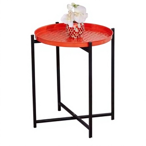 Organizador de almacenamiento de platos de mesa de centro rojo, soporte de mesa de café, diseño de placa duradero para oficina en casa o cocina para sala de estar - Product Image 1