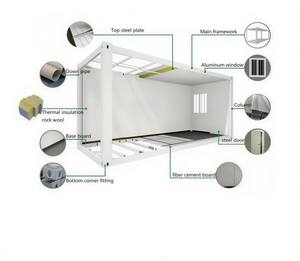 맞춤형 목재 질감 벽 패널이 있는 이동식 컨테이너 하우스, 휴대용 캐빈 글램핑, 뒷마당 생활 공간 - Product Image 6
