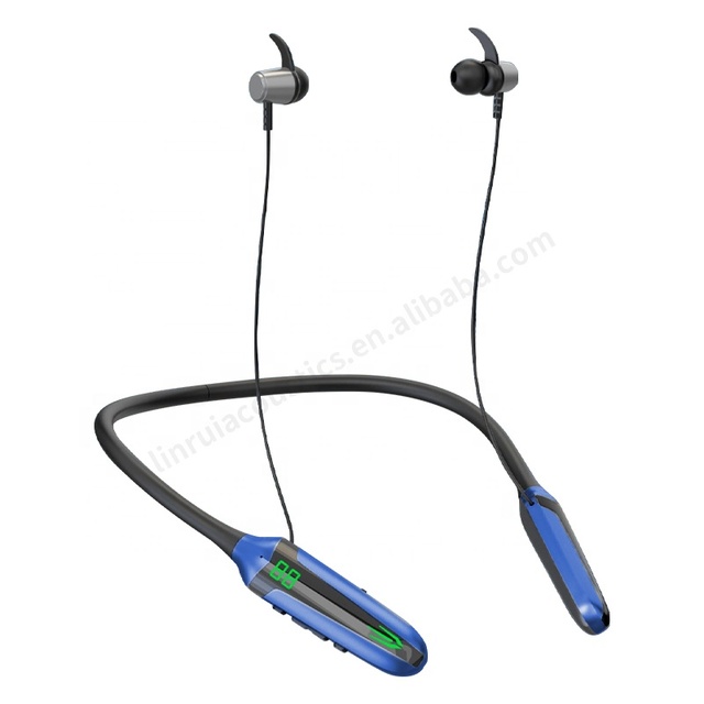 Wireless BT 5.2 Sport Earbuds Neckband LED Digital Display Bass Boost ENC Noise Cancellation IPX4 Waterproof JL Type-C Charging