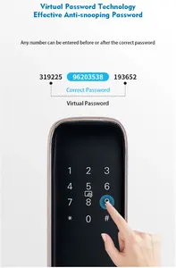 電気ハンドルロックTUYAスマートホームドアロック生体認証指紋ロックcerradura inteligente con huella digital