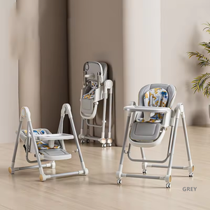 Chaise haute pour enfants en matériau PU <span class=keywords><strong>de</strong></span> sécurité en gros / Chaise d'alimentation pour bébé pour manger, peut être transformée en chaise berçante - Product Image 1