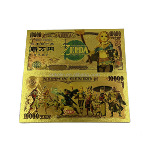 Billet de banque en or 24 carats avec motif de jeu d'anime japonais <span class=keywords><strong>Zelda</strong></span>, 10 000 yens - Product Image 2