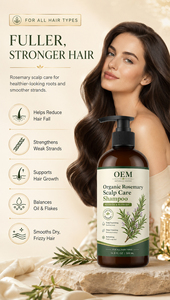 Shampoo au romarin Private Label, hydratant naturel, anti-frisottis, volumisant, à la biotine et à l'huile de coco, réparateur, végan coréen - Product Image 3
