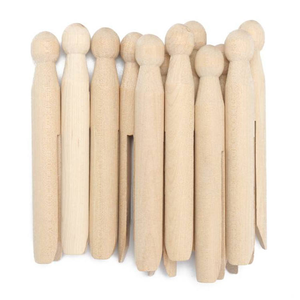 ไม้เบิร์ชธรรมชาติ ไม้หนีบผ้าหัวกลม สำหรับงานฝีมือ DIY - Product Image 1