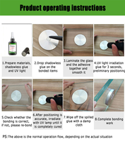 Colle UV acrylique à séchage rapide pour verre et métal, haute résistance d'adhérence, faible odeur, résine UV pour meubles en verre