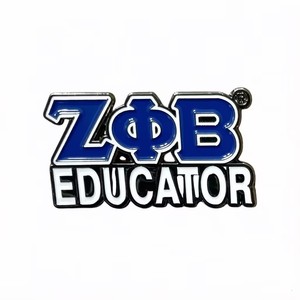 Broches de carrière personnalisables Zeta Phi Beta Sorority, épingles de revers à lettres grecques Zeta, épingles de revers en émail avec strass et torche - Product Image 5