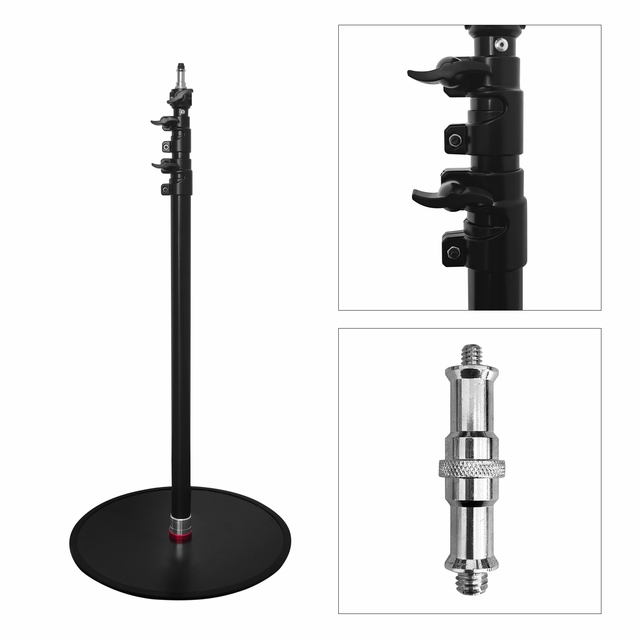 Professional Heavy-Duty Metal Vertical Microphone Stand 360 Degree Rotating Adjustable Disc Base Two-in-One Karaoke Recording
