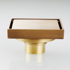 Accesorios <span class=keywords><strong>de</strong></span> Baño, Rejilla <span class=keywords><strong>de</strong></span> Drenaje Cuadrada <span class=keywords><strong>de</strong></span> Latón Antiguo para Ducha, Antiolores - Product Image 3
