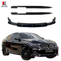 Kit de Carrocería X6 G06 Aero, Juego Completo, Alerón Delantero, Difusor Trasero, Faldones Laterales, ABS Negro Brillante para BMW X6 2019 2020 2021 2022