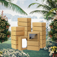 Offre Spéciale – Boîtes Cadeaux Rigides Personnalisables en Carton Kraft Brun avec Fenêtre, Recyclables, Forme Carrée, pour Sushi
