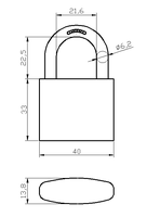 Cadenas en laiton robuste de haute qualité avec anse en acier trempé antivol 40 mm