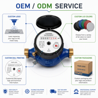 Meteran Air Mekanis Pintar IP68 Bersertifikat ISO CE Pointer Itron Flow Meter Alat Ukur Rumah Tangga Alat Pengukur Tembaga