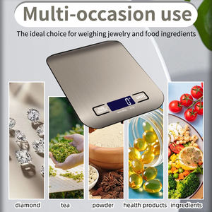 مقياس مطبخ رقمي ذكي ACCT من الفولاذ المقاوم للصدأ المقاوم للماء والمحمول + بطارية ABS AAA سعة g دقة 1g - Product Image 6