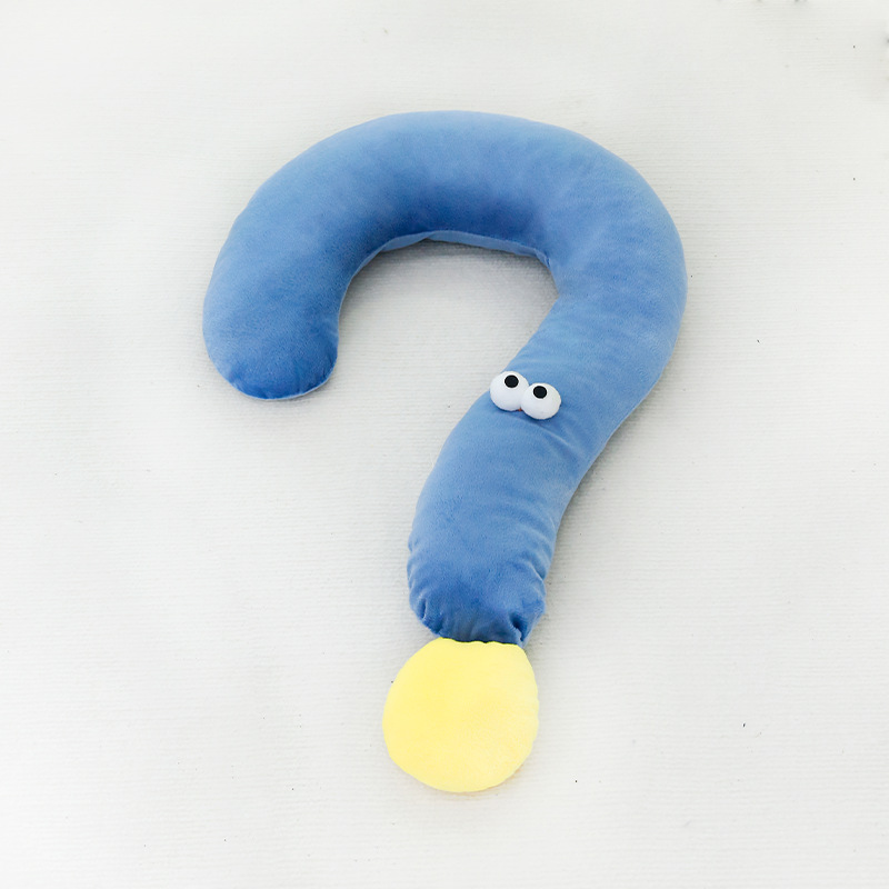 Almohada con signo de interrogación - Azul sal marina