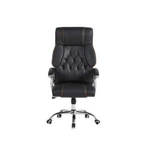   Silla de Oficina de Cuero Negro con Altura Ajustable y Ruedas para Uso en el Hogar y la Oficina - Product Image 4