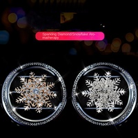 Clip diffuseur de parfum pour voiture en forme de flocon de neige de Noël, incrusté de diamants, pour la décoration de la climatisation