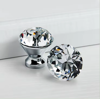 Boutons de commode en verre transparent cristal moderne Offre Spéciale poignées de tiroir en diamant pour armoire atelier salle à manger armoires de cuisine-zinc
