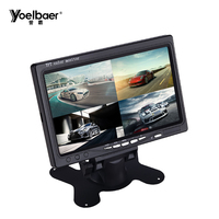 Monitor LCD TFT de 7 Pulgadas para Vehículos, Entrada de Video de 4 Canales, Visualización Cuádruple en la Misma Pantalla, Reversa, para Camiones