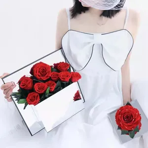 Special hot selling eternal flower wholesale fresh decoration flower acrylic mirror secret garden preserved roses