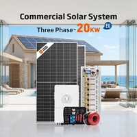 Système solaire triphasé 20 kW 40 kWh certifié CE, onduleur hybride et batterie haute tension pour le marché européen